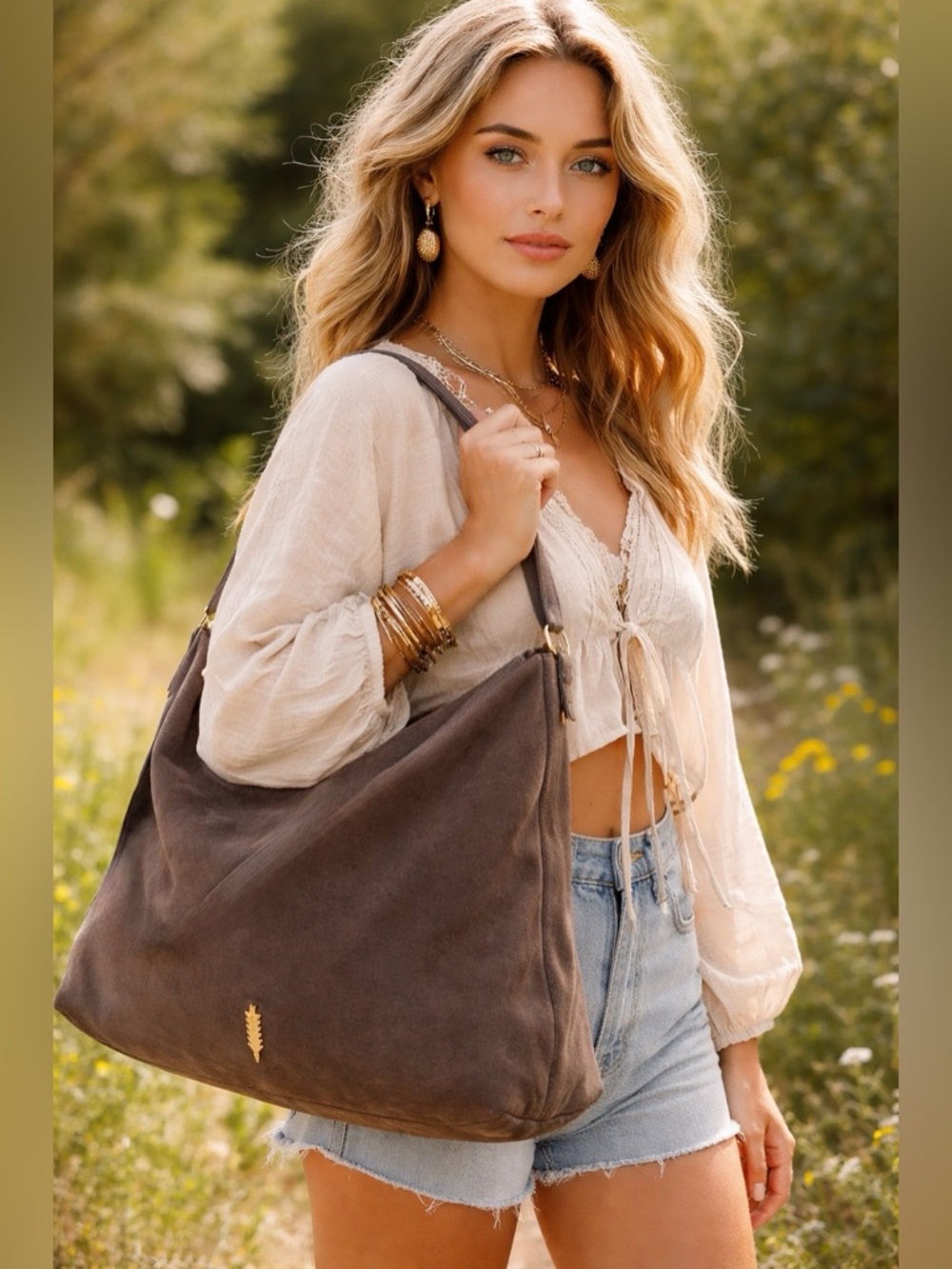 Anthro Thacker Suede Oversized Hobo Bag travel vacation gym